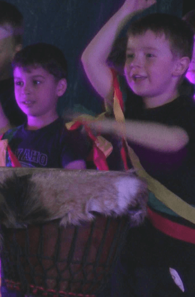 Children playing drumming incursions